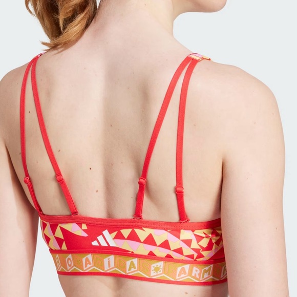 NWT Adidas Farm Rio Red and Yellow Sports Bra - Picture 3 of 9